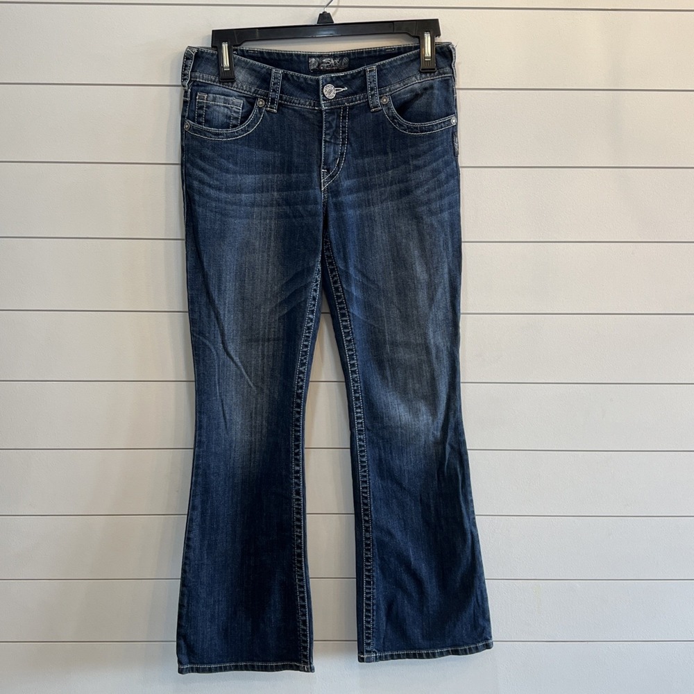 Silver Jeans Womens 30x32 Actual 32X31 Suki Boot Western Mid-Rise Dark Wash
